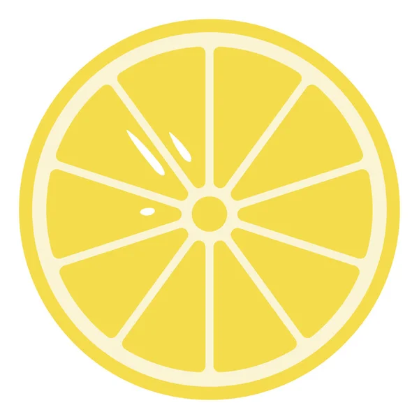 Cartoon sliced yellow lemon vector or color illustration — Stock Vector