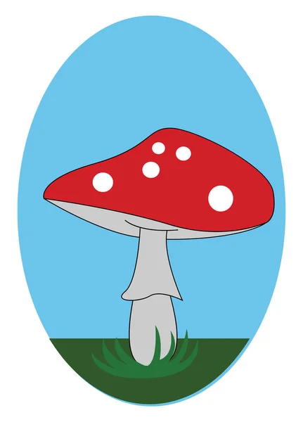 Милий маленький гриб червоного кольору векторна або кольорова ілюстрація — стоковий вектор