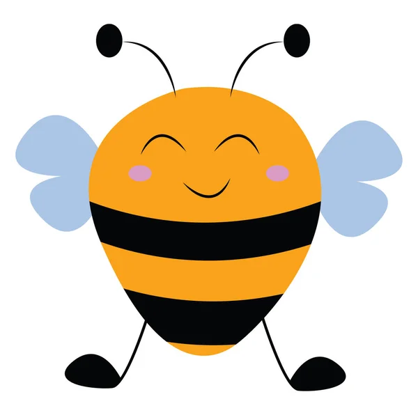 Ένας χαμογελαστός διάνυσμα μέλισσας ή έγχρωμη απεικόνιση — Διανυσματικό Αρχείο