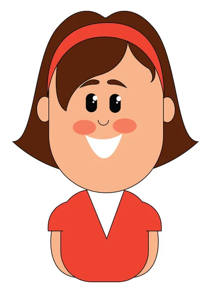 Clipart de una niña sonriente vector o ilustración de color — Archivo Imágenes Vectoriales