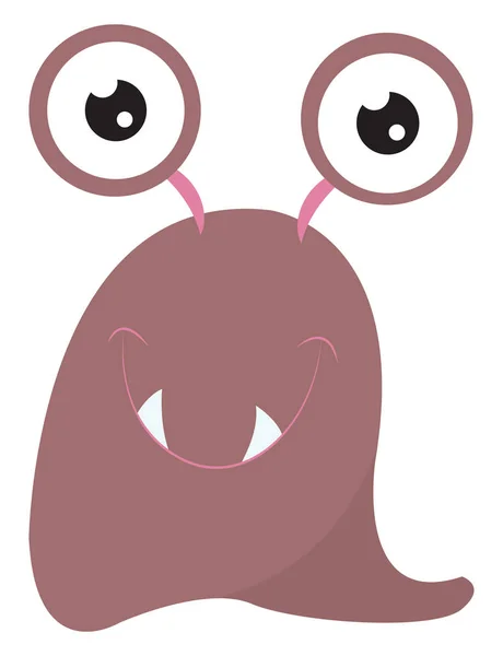 Cliparts eines rosafarbenen lächelnden Monsters mit zwei Augen Vektor o — Stockvektor