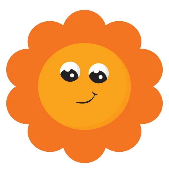 Clipart d'un vecteur solaire jaune souriant ou illustration couleur — Image vectorielle