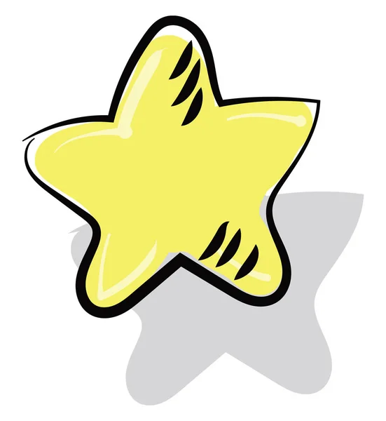 Painting of a yellow-colored star vector or color illustration — Stock Vector