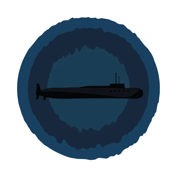 Cliparts des Gemäldes eines U-Boots über blauem Hintergrund — Stockvektor