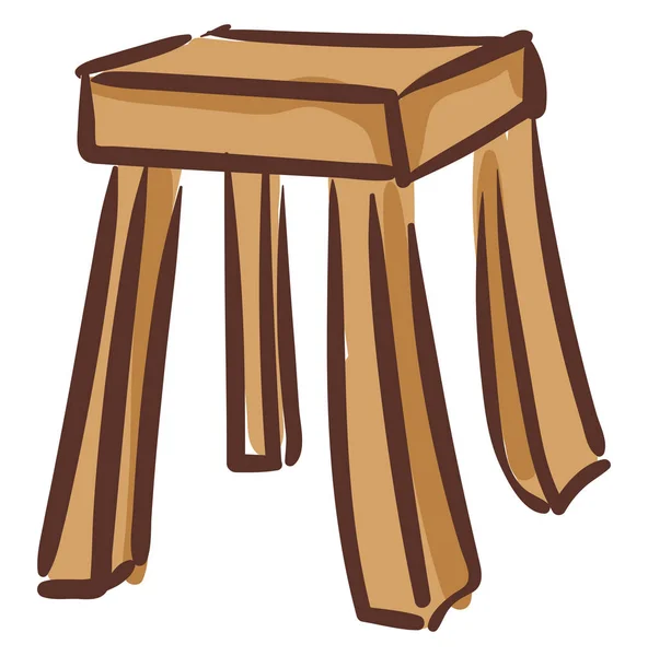 Clipart of a wooden stool vector or color illustration — Stock Vector