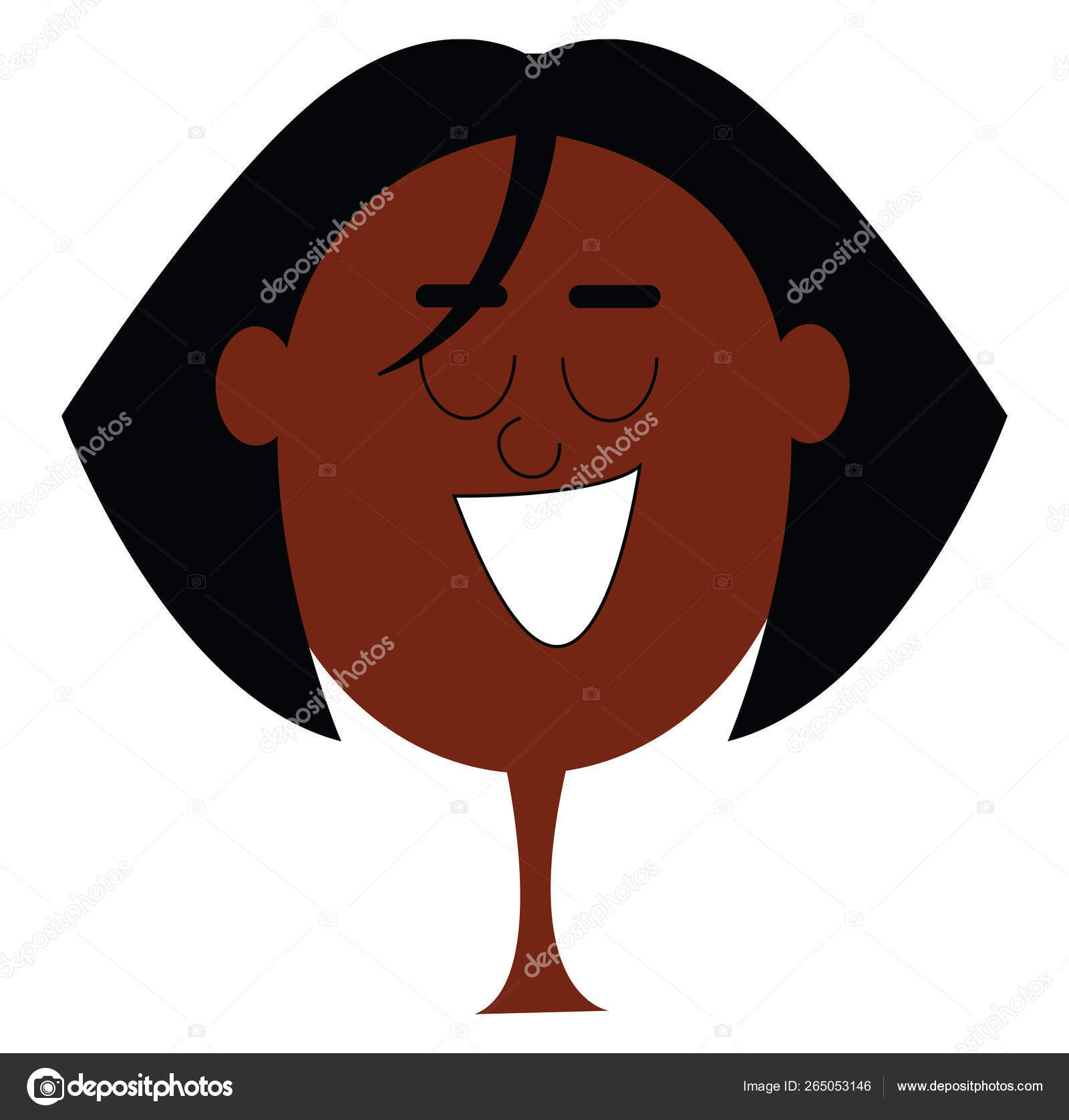 A Happy African American vector or color illustration Stock Vector by