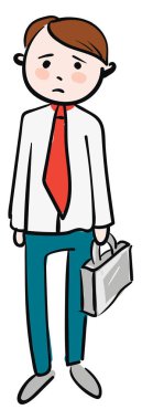 Üzgün işadamı vektör illüstrasyon 