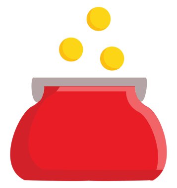 Beyaz arka plan üzerinde kırmızı çanta illüstrasyon vektörü 