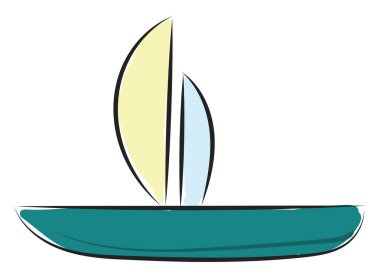 Bir balıkçı teknesi vektör veya renk illüstrasyon