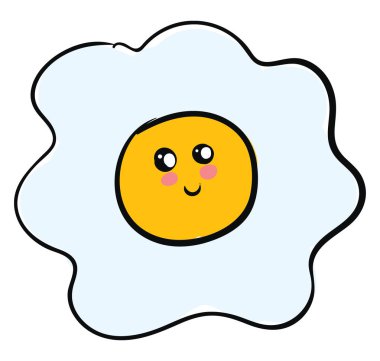 Sevimli bir yumurta sarısı vektör veya renk illüstrasyon