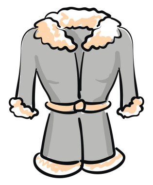 A grey winter coat vector or color illustration clipart