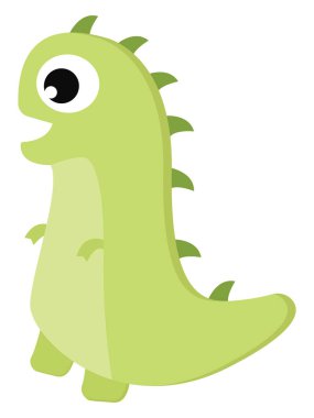 Boynuzları vektör veya renk illüstrasyon ile yeşil dinozor