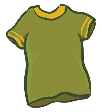 Rahat bir yeşil t-shirt vektör veya renk illüstrasyon
