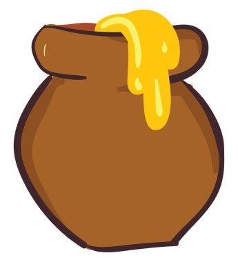 Bal vektör üvel veya renk illüstrasyon pot