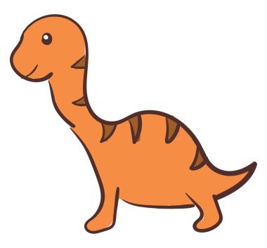 Turuncu dinozor vektör veya renk illüstrasyon