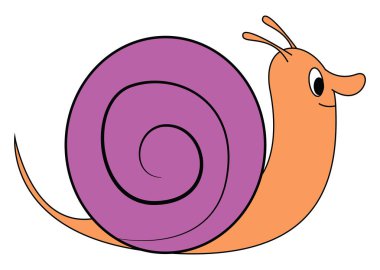 Pembe salyangoz vektörü veya renk illüstrasyonu