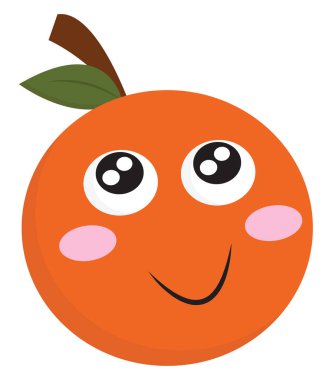 Gülümseyen turuncu vektör veya renk illüstrasyonu