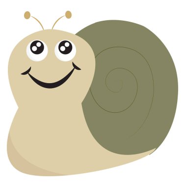 Gülümseyen salyangoz vektörü veya renk illüstrasyonu