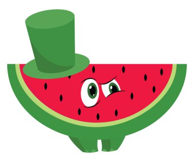 Şapka vektörü veya renk illüstrasyonlu karpuz