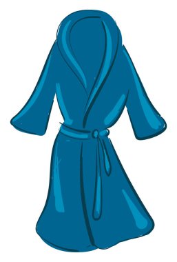 Beyaz backgroun üzerinde bir vitrin mavi renkli bornoz Clipart