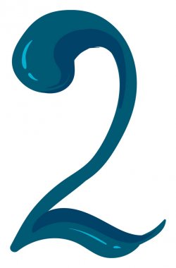 İki numaralı veya 2 vektör veya renk çizimi