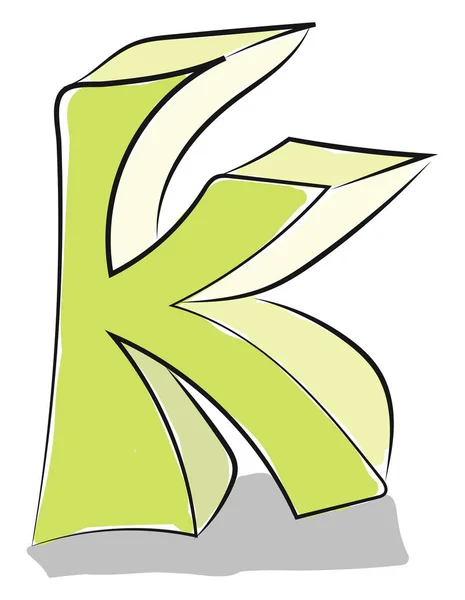 K harfi alfabe vektörü veya renk çizimi — Stok Vektör