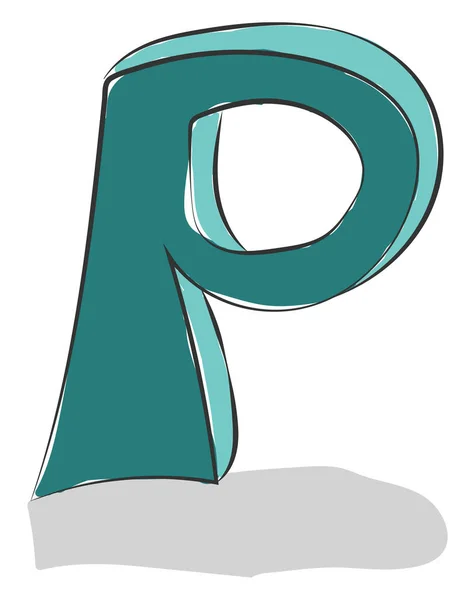 Letter P alphabet vector or color illustration — Stock Vector