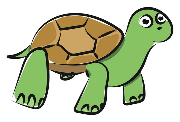 Эмодзи вектора зеленой черепахи или цветной иллюстрации — стоковый вектор