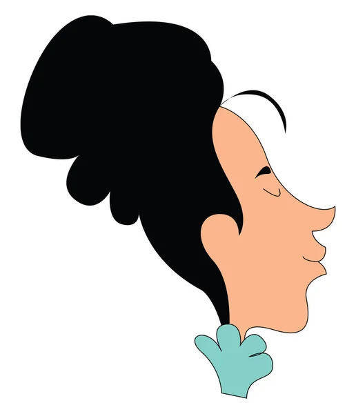 Clipart d'une femme en coiffure updo mis sur groun blanc isolé — Image vectorielle