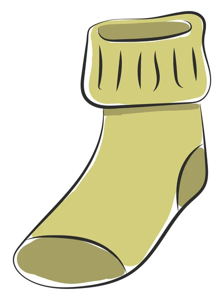 Klipart s předváděnou zelenou barvou teplou ponožkou přes bílou backgro — Stockový vektor