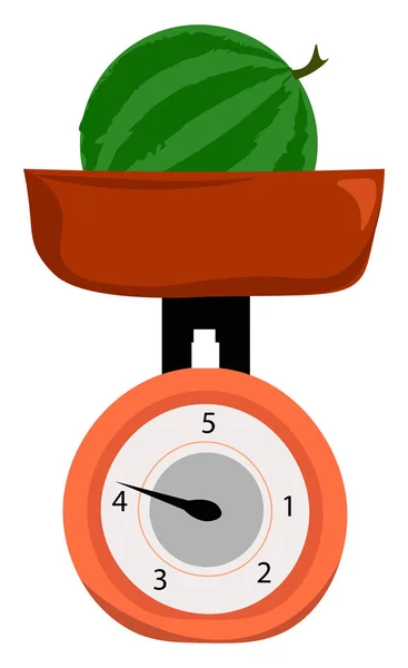 Clipart d'une pastèque entière pesée sur un vecteur de balance o — Image vectorielle