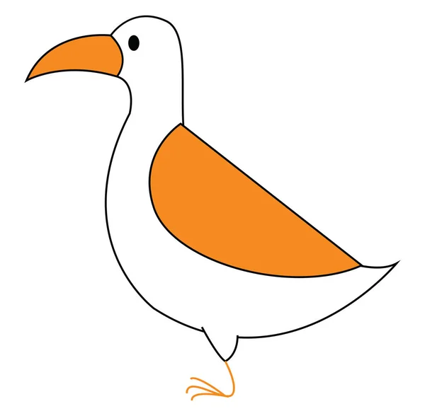 Clipart d'un vecteur d'oiseaux de couleur blanche ou illustration couleur — Image vectorielle