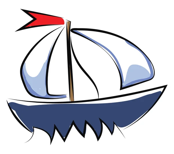 孤立した白い背景に設定された青色のヨットのクリップアート — ストックベクタ