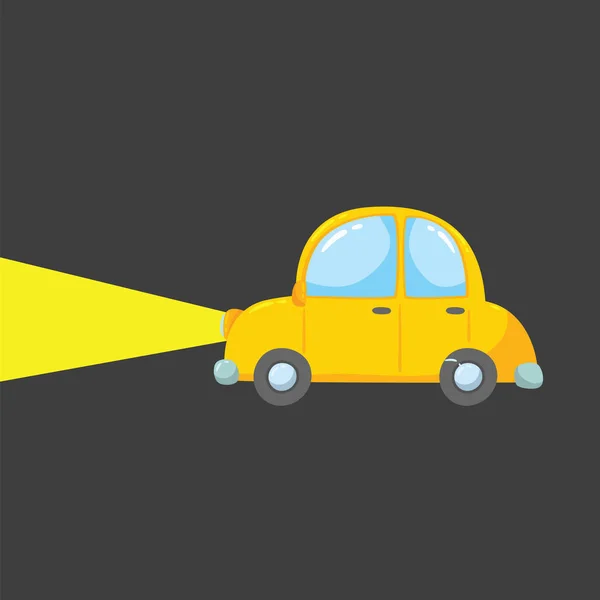 Disegno di un vettore giocattolo giallo auto o illustrazione a colori — Vettoriale Stock
