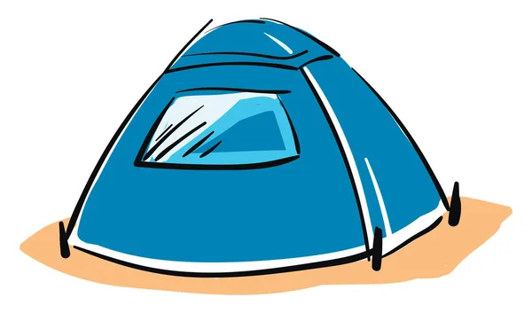 Blauwe camping tent vector illustratie — Stockvector