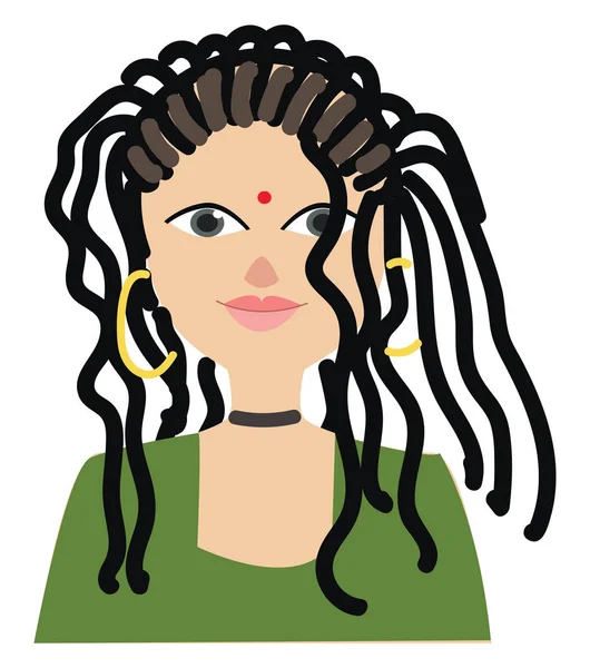 Chica con rastas vector ilustración — Vector de stock