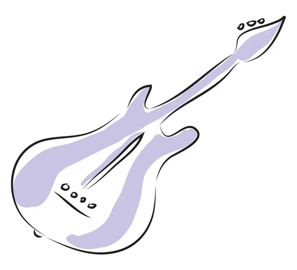Purple Electric Guitar Isolated White Background — Stock Vector