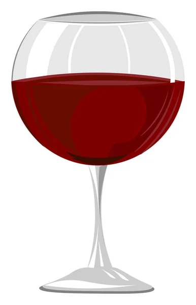 Vino tinto en la ilustración del vector de vidrio — Archivo Imágenes Vectoriales