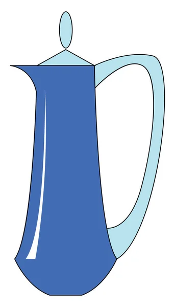Long vecteur d'illustration de bouilloire bleue sur fond blanc — Image vectorielle