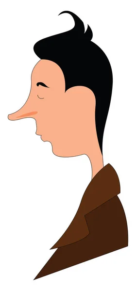 Triest man in vacht illustratie vector op witte achtergrond — Stockvector