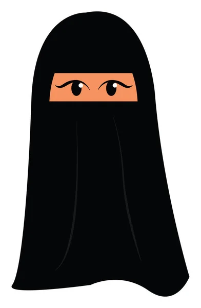 Mujer musulmana con vector de ilustración burka sobre fondo blanco — Vector de stock