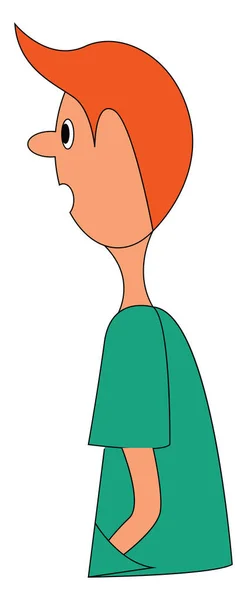 Junge mit orangefarbenen Haaren Illustrationsvektor auf weißem Hintergrund — Stockvektor