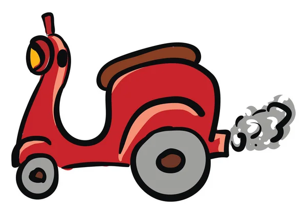 Vettore illustrazione scooter rosso su sfondo bianco — Vettoriale Stock