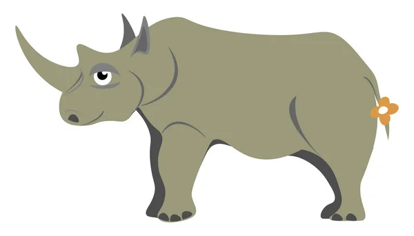 Rhinoceros illustration vector on white background — Stock Vector