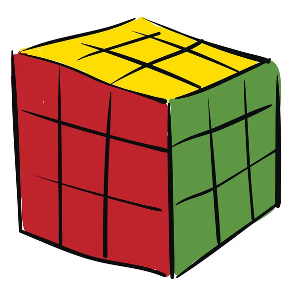 Rubik's cube 3x3 vecteur d'illustration sur fond blanc — Image vectorielle
