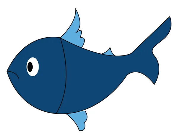 Smutný rybí ilustrace vektor na bílém pozadí — Stockový vektor