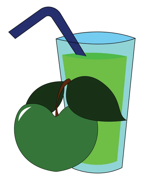 건강한 사과 주스 벡터 또는 색상 일러스트레이션 — 스톡 벡터