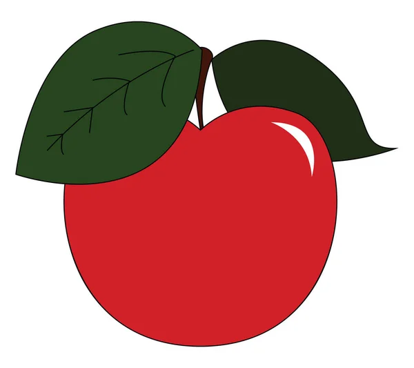 Un vecteur de pomme rouge frais ou une illustration couleur — Image vectorielle