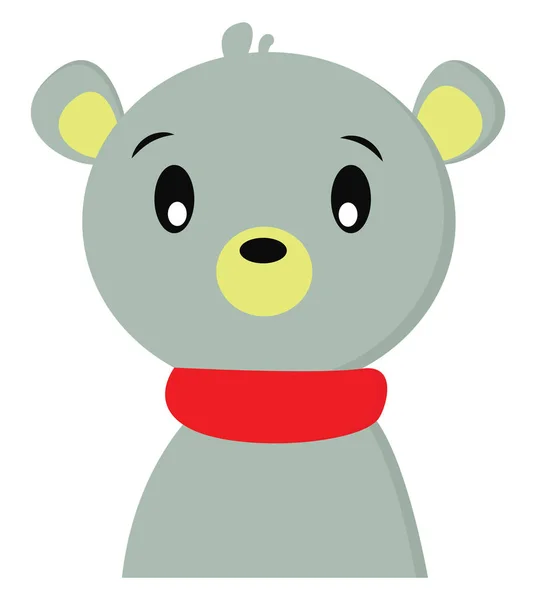 一个可爱的小蓝熊与围巾矢量或颜色插图 — 图库矢量图片