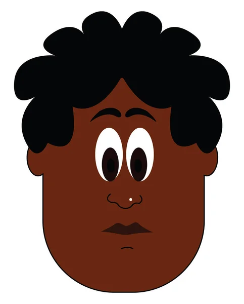 Ein Porträt des dunklen Jungen Vektor oder Farb-Illustration — Stockvektor